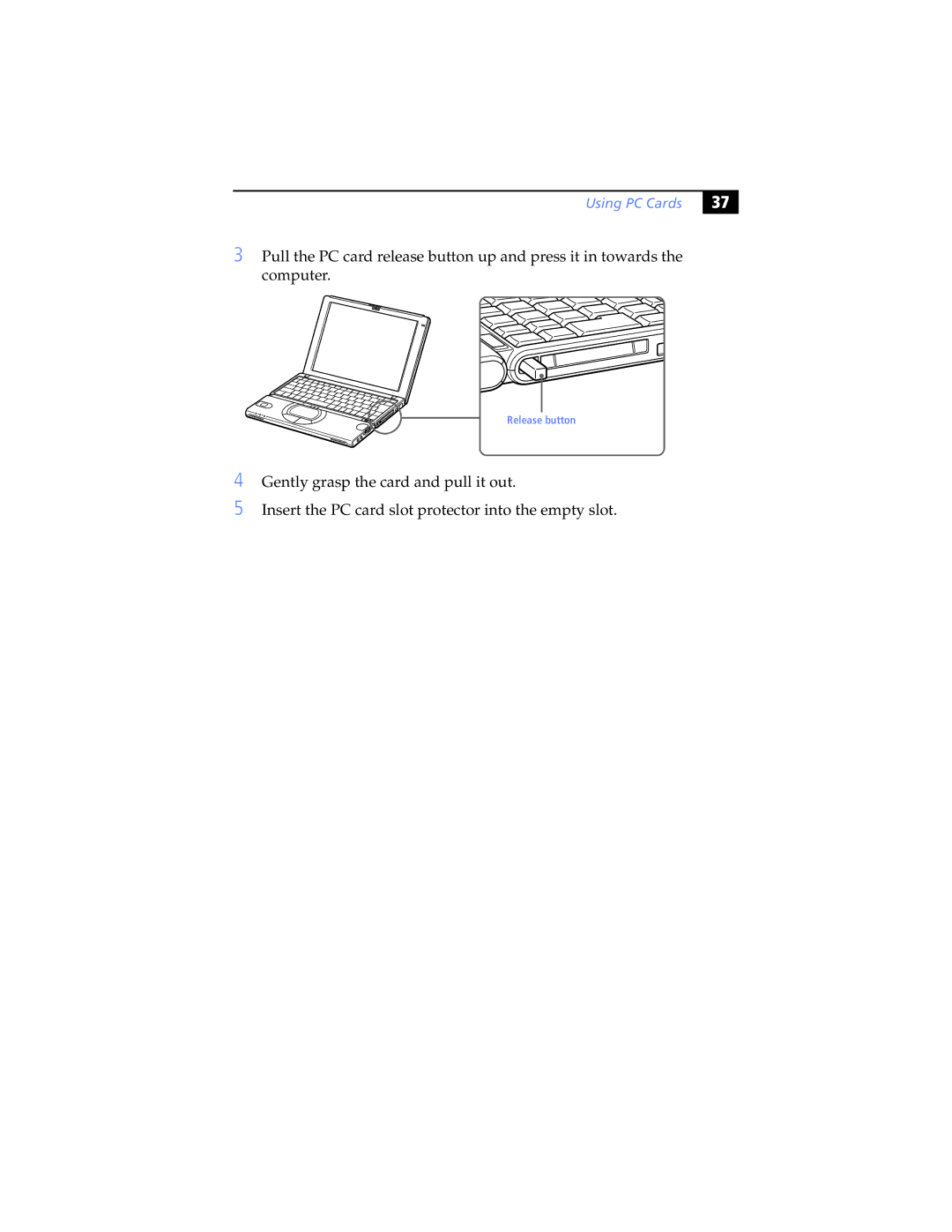 Sony PCG-SR7K, PCG-SR5K manual Using PC Cards 