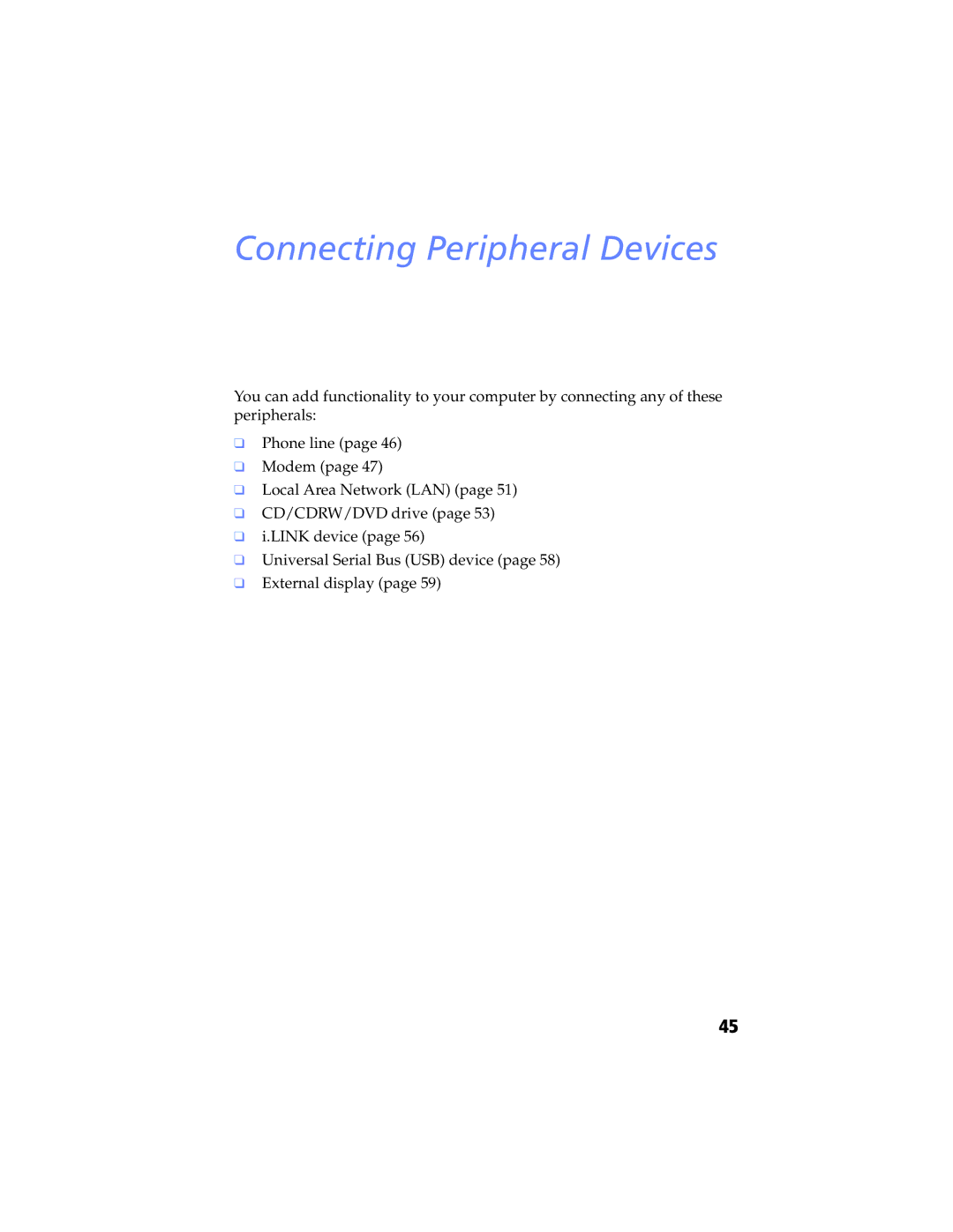 Sony PCG-SR7K, PCG-SR5K manual Connecting Peripheral Devices 