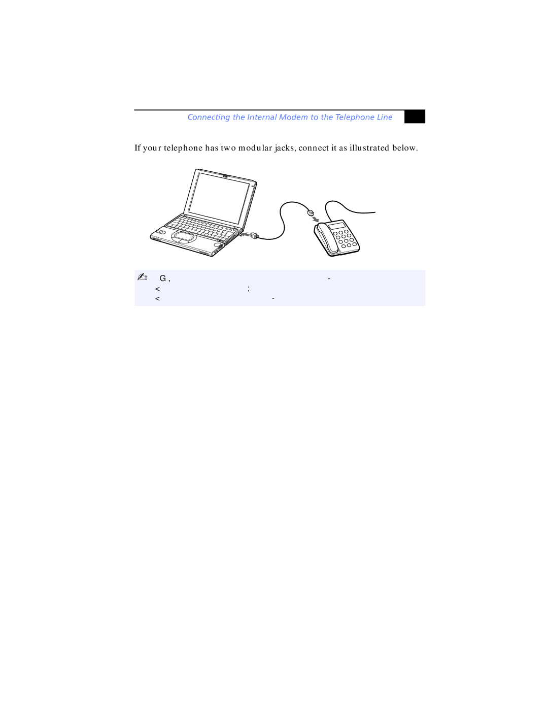 Sony PCG-SR7K, PCG-SR5K manual Connecting the Internal Modem to the Telephone Line 