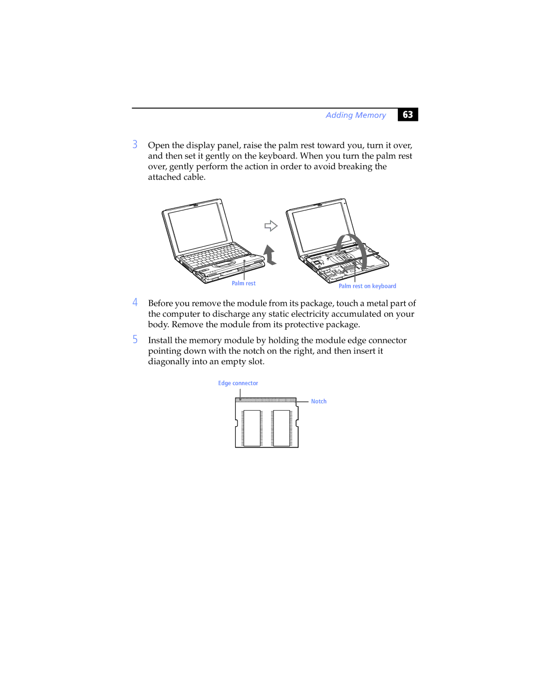 Sony PCG-SR7K, PCG-SR5K manual Palm rest 