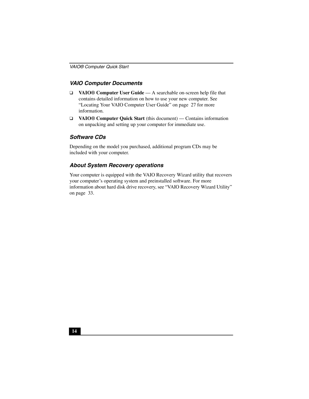 Sony PCG-V505E quick start Vaio Computer Documents 