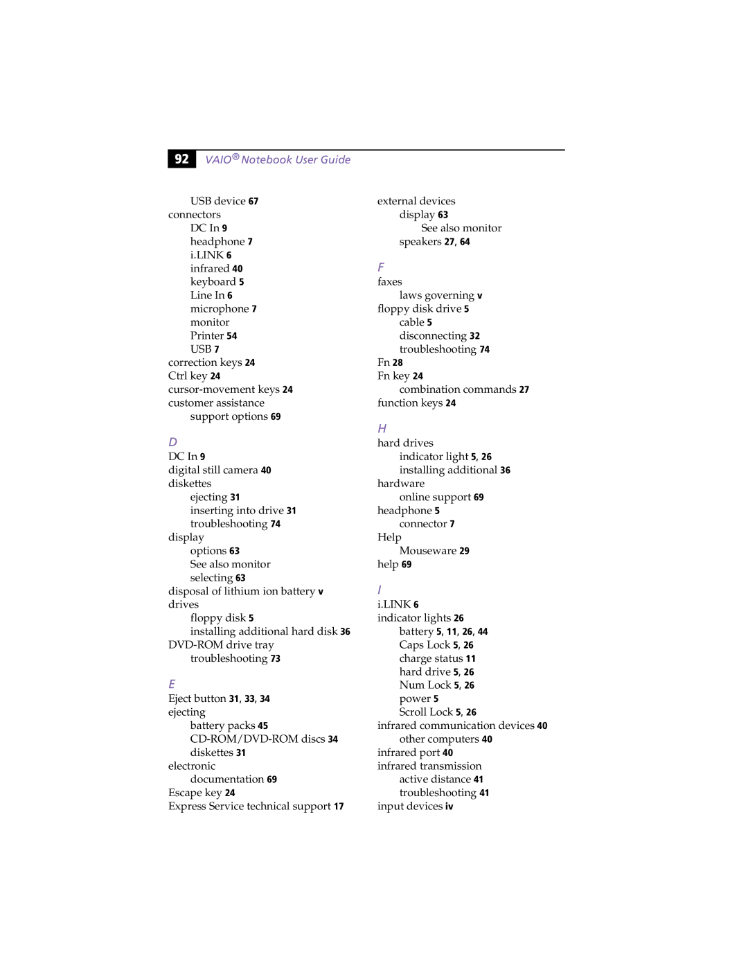 Sony PCG-XG18, PCG-XG19 manual Usb 