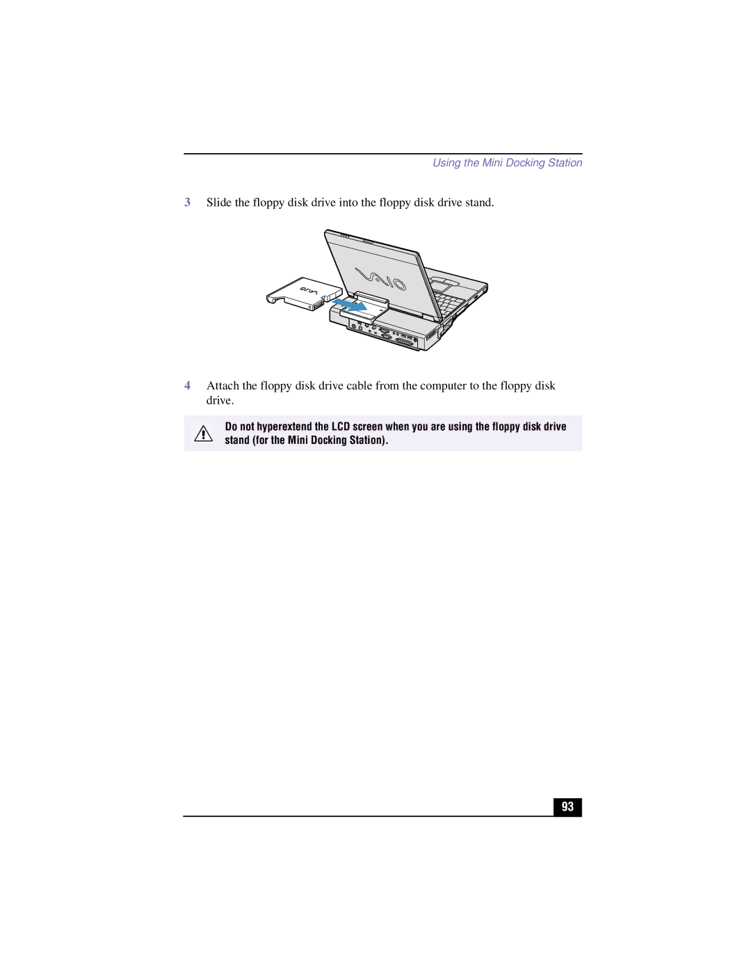 Sony PCG-XG700K, PCG-XG500K manual Using the Mini Docking Station 