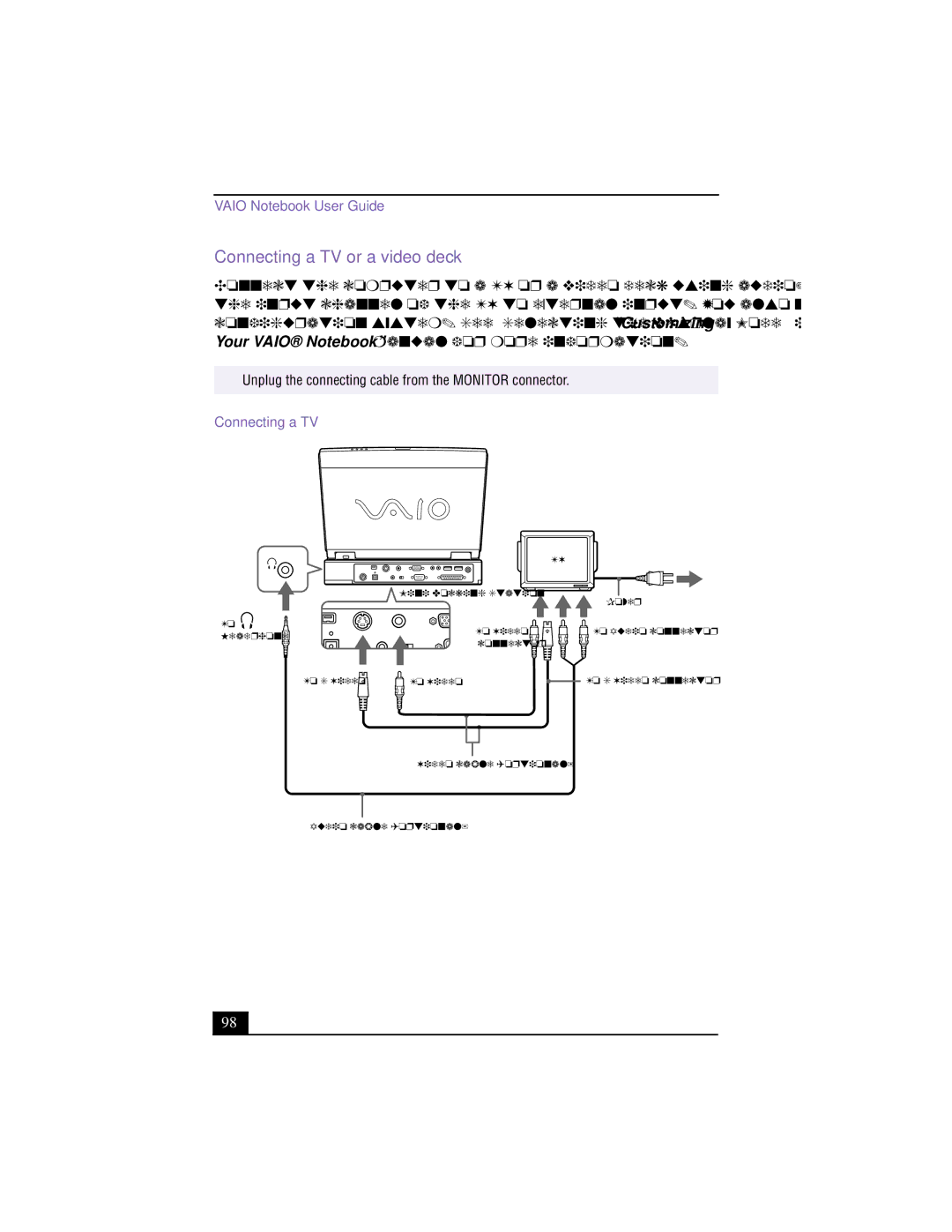 Sony PCG-XG500K, PCG-XG700K manual Connecting a TV or a video deck 