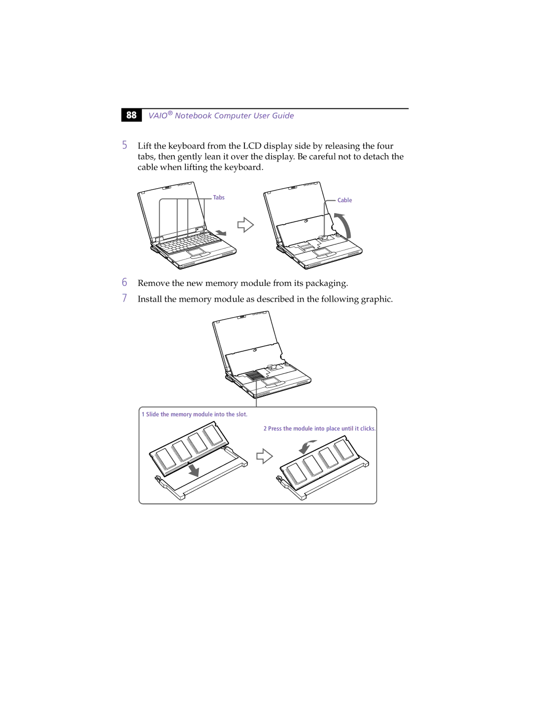 Sony PCG-XG9 manual Tabs 