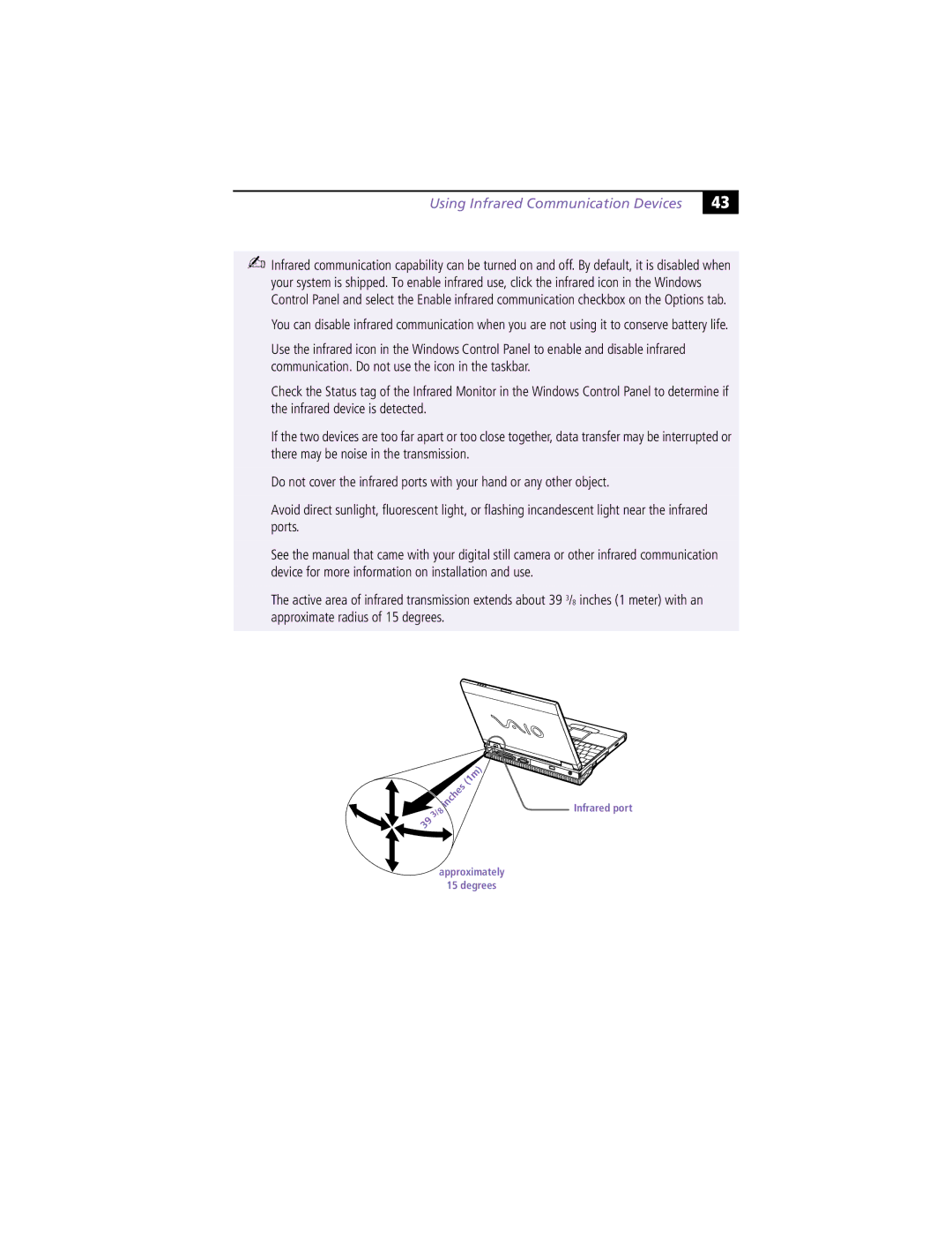 Sony PCG-XG9 manual Using Infrared Communication Devices 