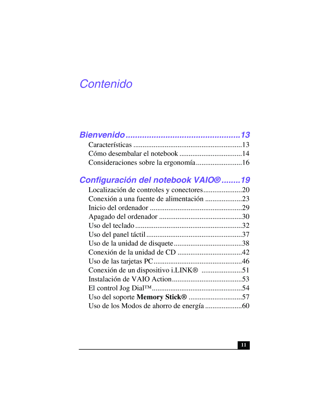 Sony PCG-Z505GE manual Contenido 