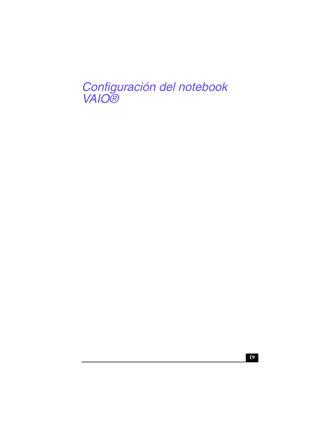 Sony PCG-Z505GE manual Configuración del notebook Vaio 