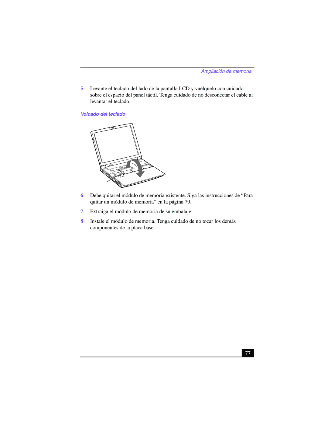 Sony PCG-Z505GE manual Volcado del teclado 