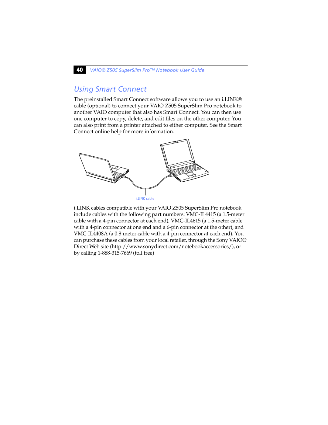 Sony PCG-Z505JSK, PCG-Z505JEK manual Using Smart Connect 