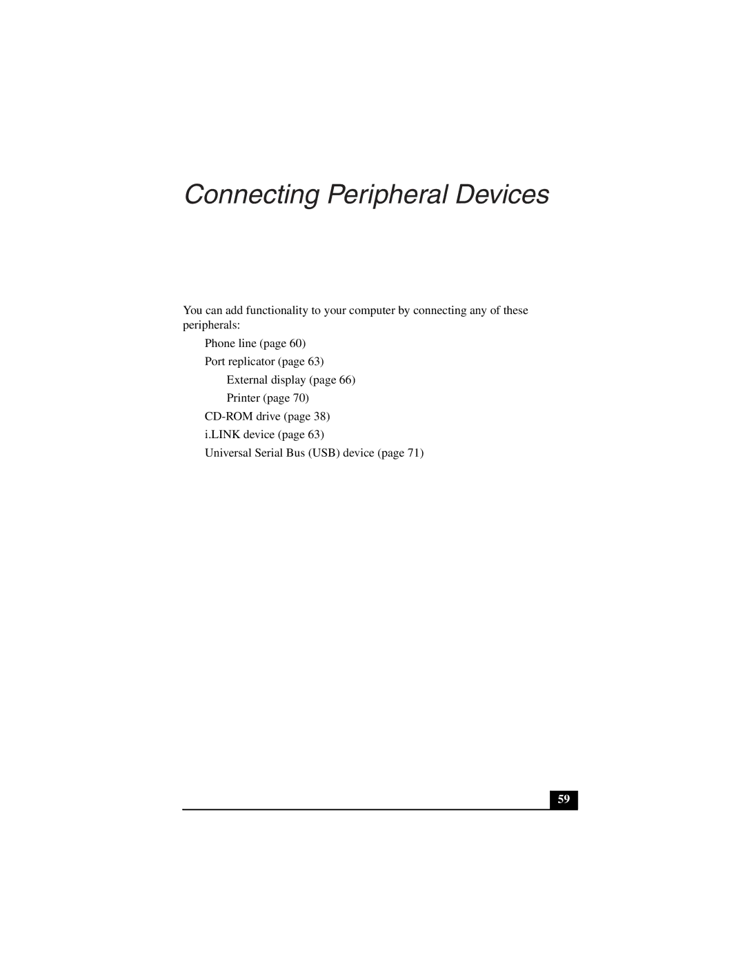 Sony PCG-Z505LSK, PCG-Z505LEK manual Connecting Peripheral Devices 