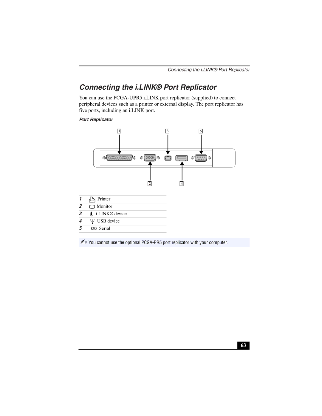 Sony PCG-Z505LSK, PCG-Z505LEK manual Connecting the i.LINK Port Replicator 