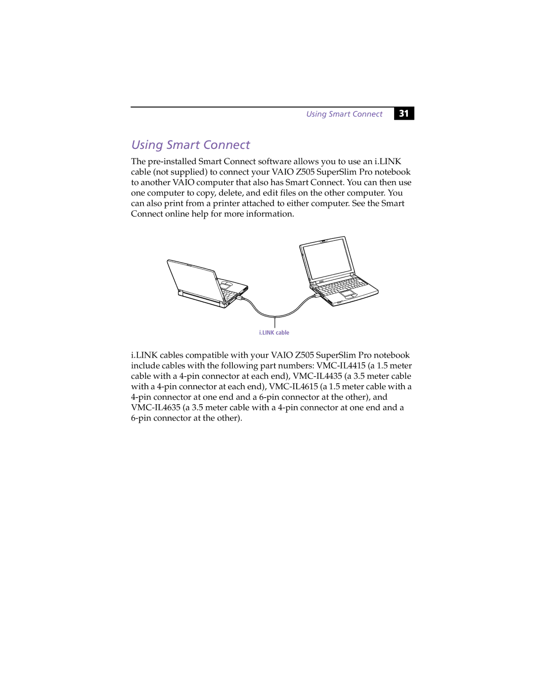 Sony PCG-Z505RX manual Using Smart Connect 