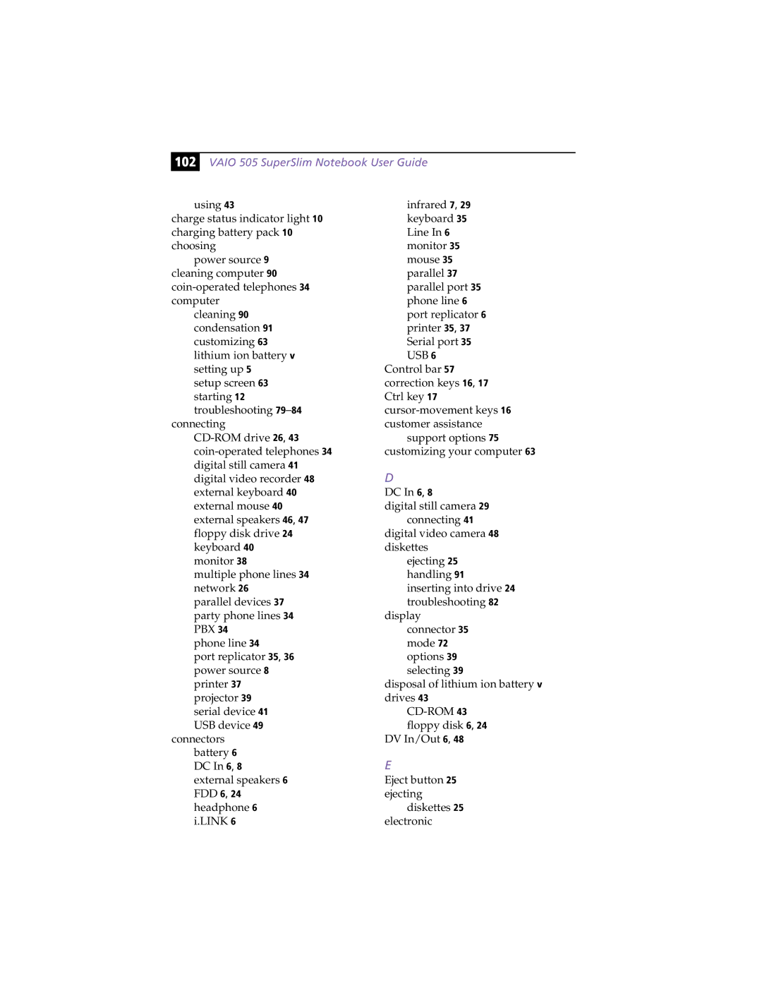 Sony PCG505FX manual Using 