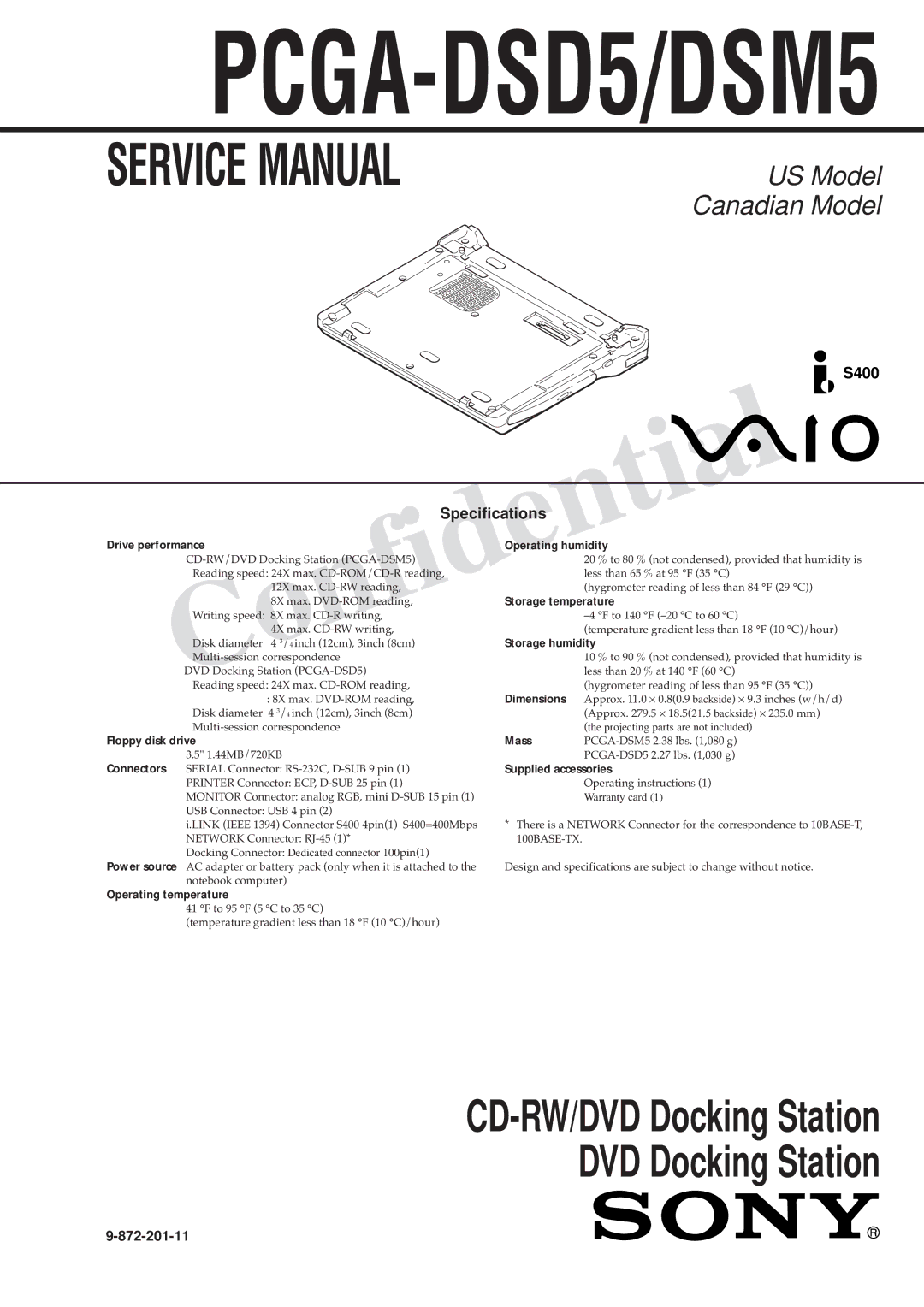 Sony PCGA-DSM5 service manual PCGA-DSD5/DSM5 