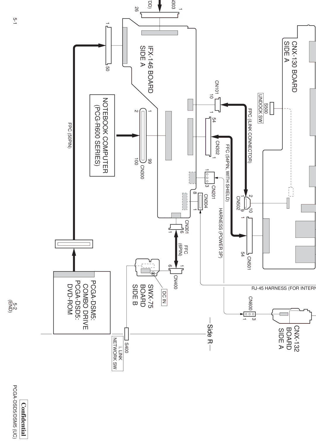 Sony PCGA-DSM5, PCGA-DSD5 service manual Chapter Frame Harness Diagram 