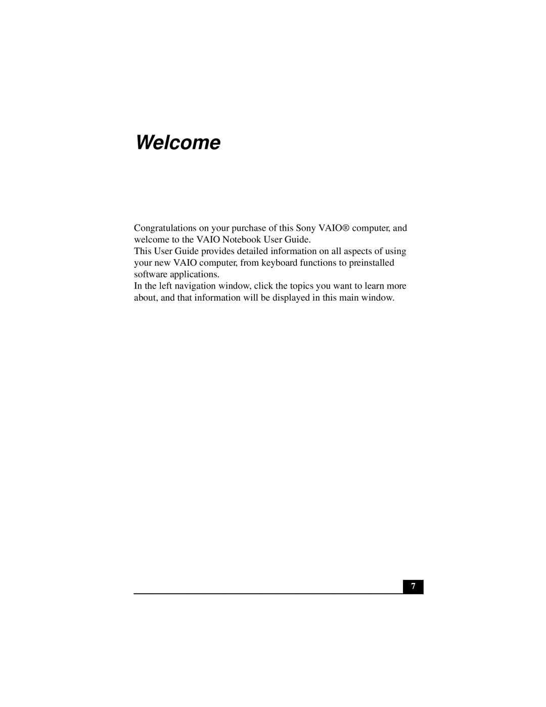 Sony PCGA-UMS1 manual Welcome 