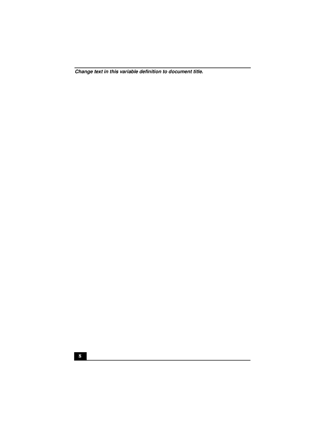 Sony PCGA-UMS1 manual Change text in this variable definition to document title 