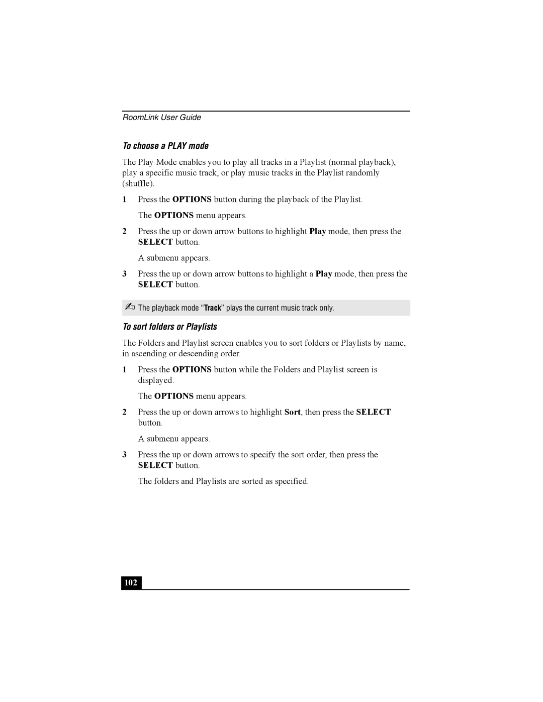 Sony PCNA-MR10 manual To choose a Play mode, To sort folders or Playlists 