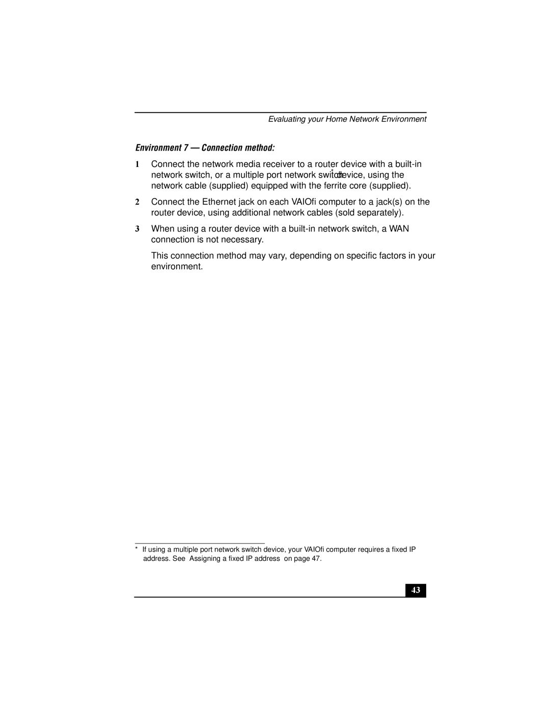 Sony PCNA-MR10 manual Environment 7 Connection method 