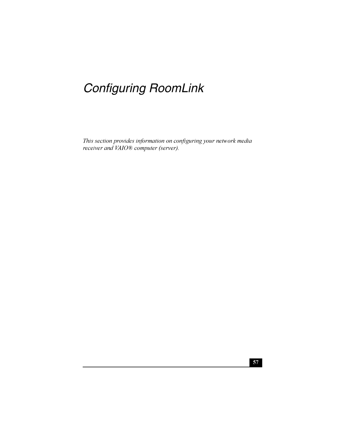 Sony PCNA-MR10 manual Configuring RoomLink 