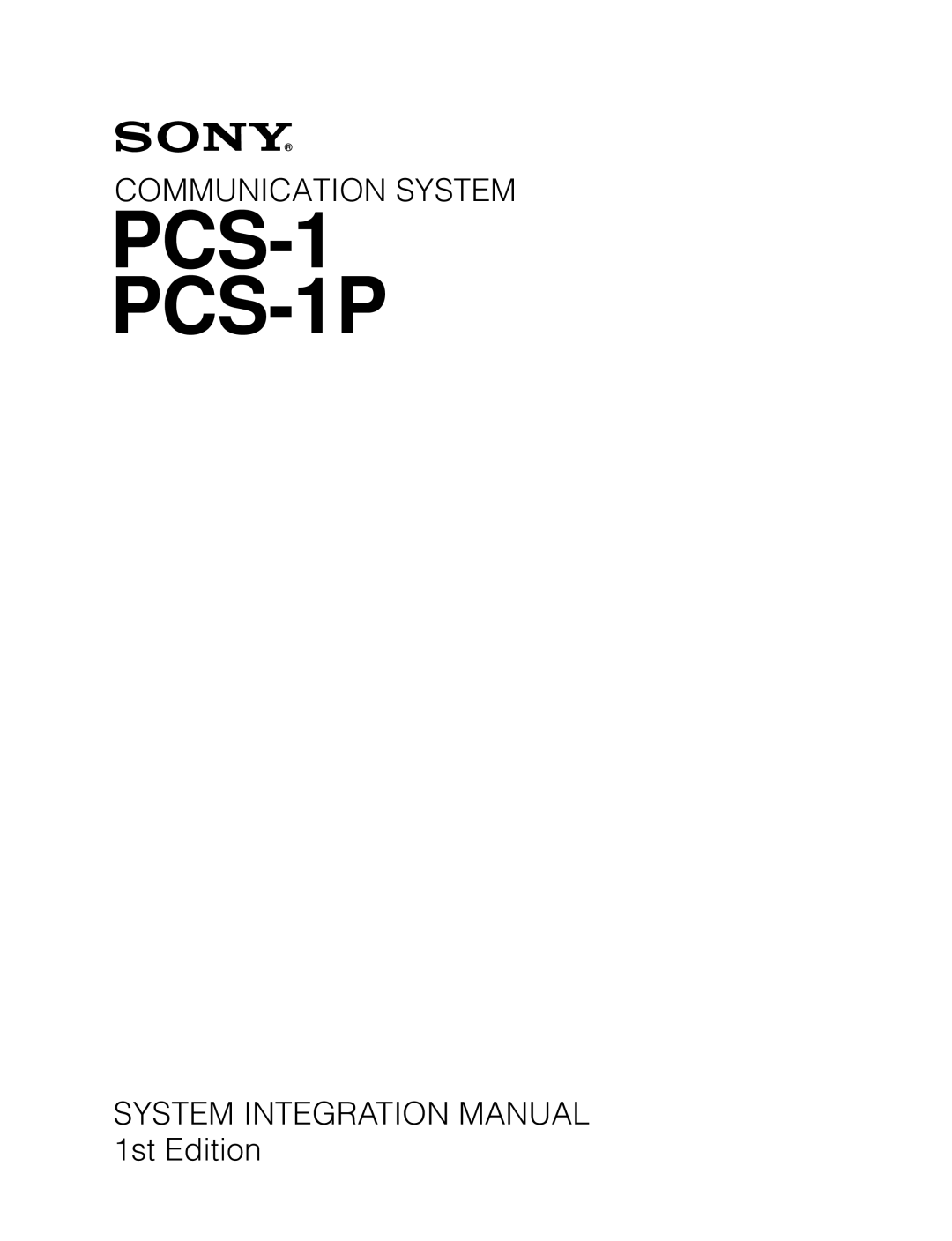 Sony manual PCS-1 PCS-1P 