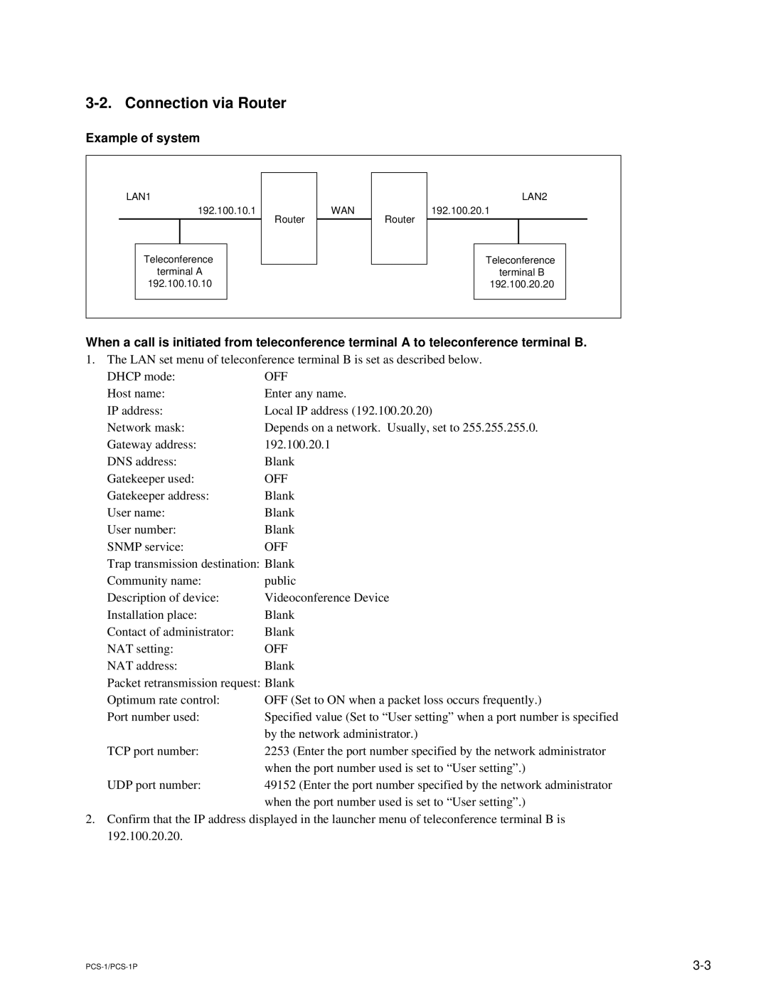 Sony PCS-1P manual Connection via Router 