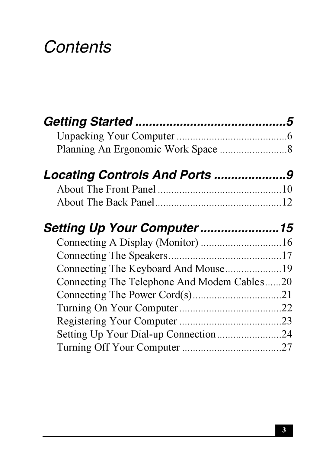 Sony PCVA-IMB4A, PCV-7762 quick start Contents 