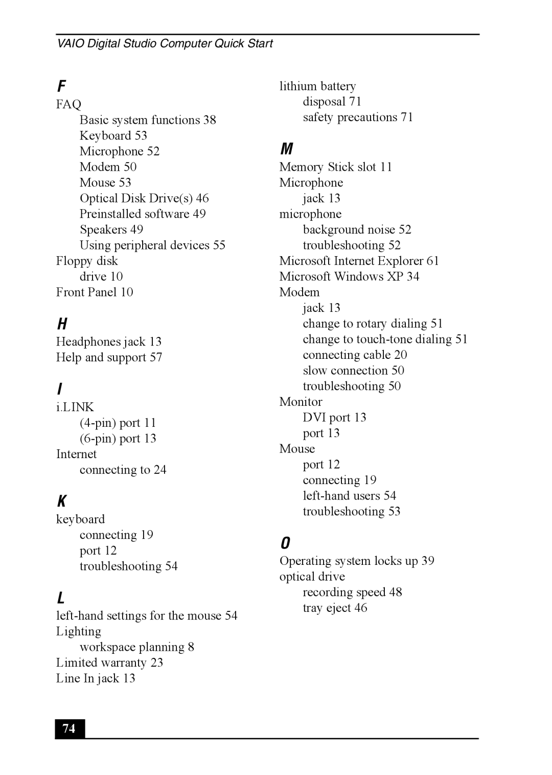 Sony PCV-7762, PCVA-IMB4A quick start Faq 