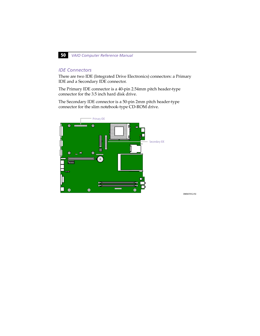 Sony PCV-L630 manual IDE Connectors 