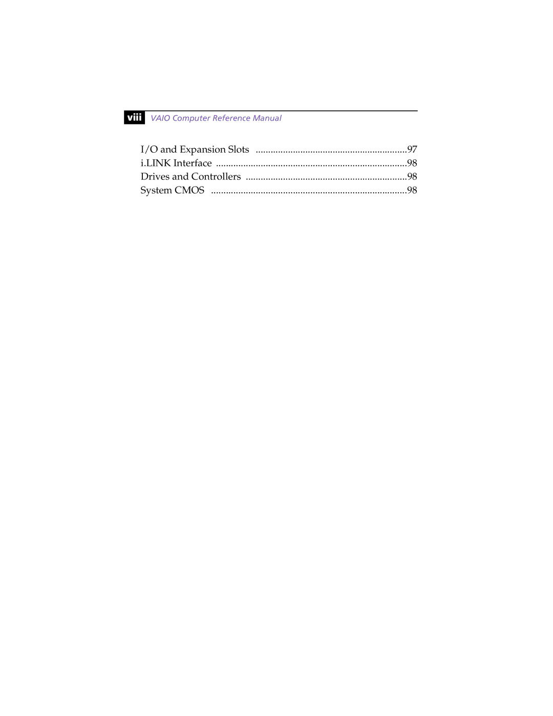 Sony PCV-L630 manual Viii 