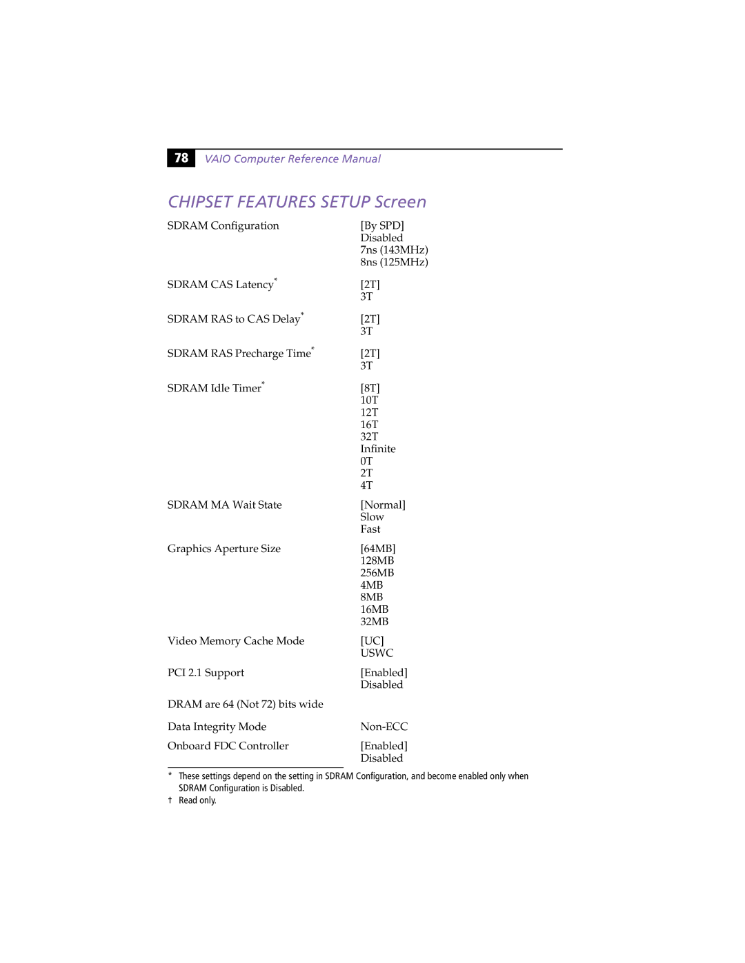 Sony PCV-L630 manual Chipset Features Setup Screen, 4MB, 8MB, Uswc 