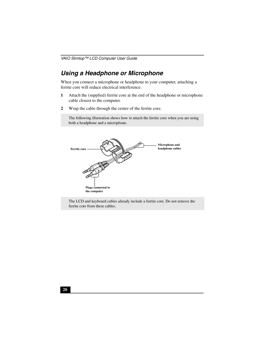 Sony PCV-L640 manual Using a Headphone or Microphone 