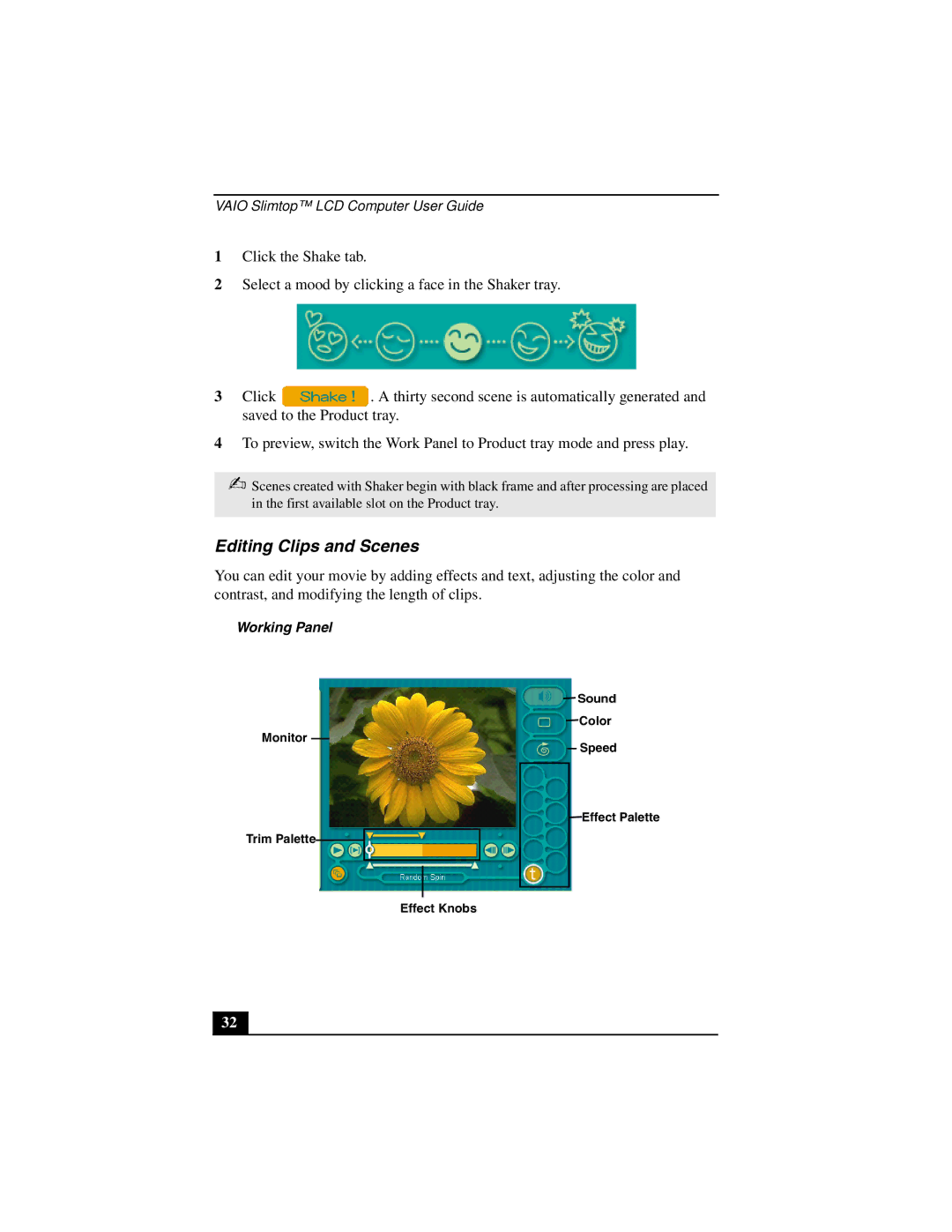 Sony PCV-L640 manual Editing Clips and Scenes 