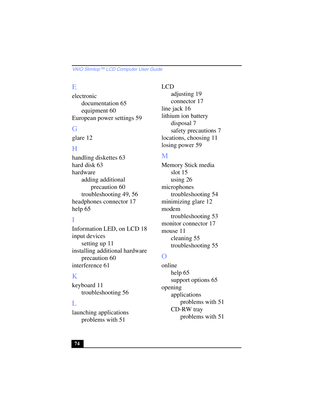 Sony PCV-LX700, PCV-LX800 manual Vaio Slimtop LCD Computer User Guide 