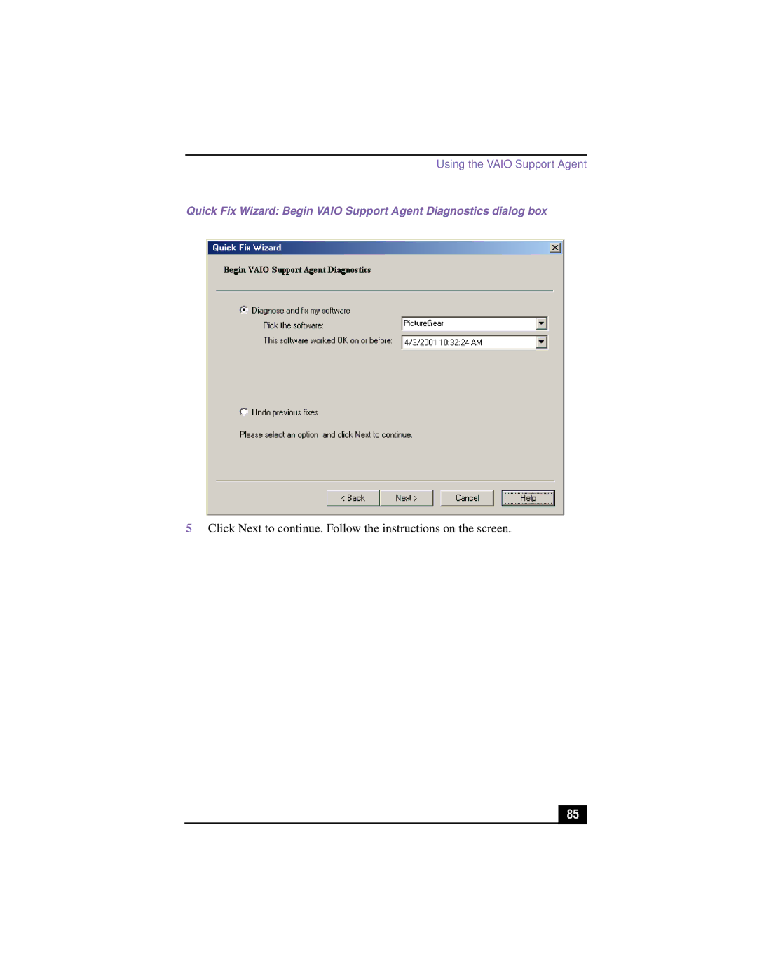 Sony PCV-LX910, PCV-LX810 manual Using the Vaio Support Agent 