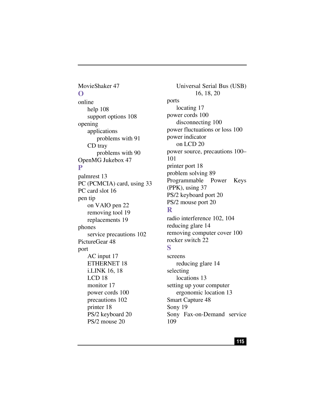 Sony PCV-LX900 manual 115 