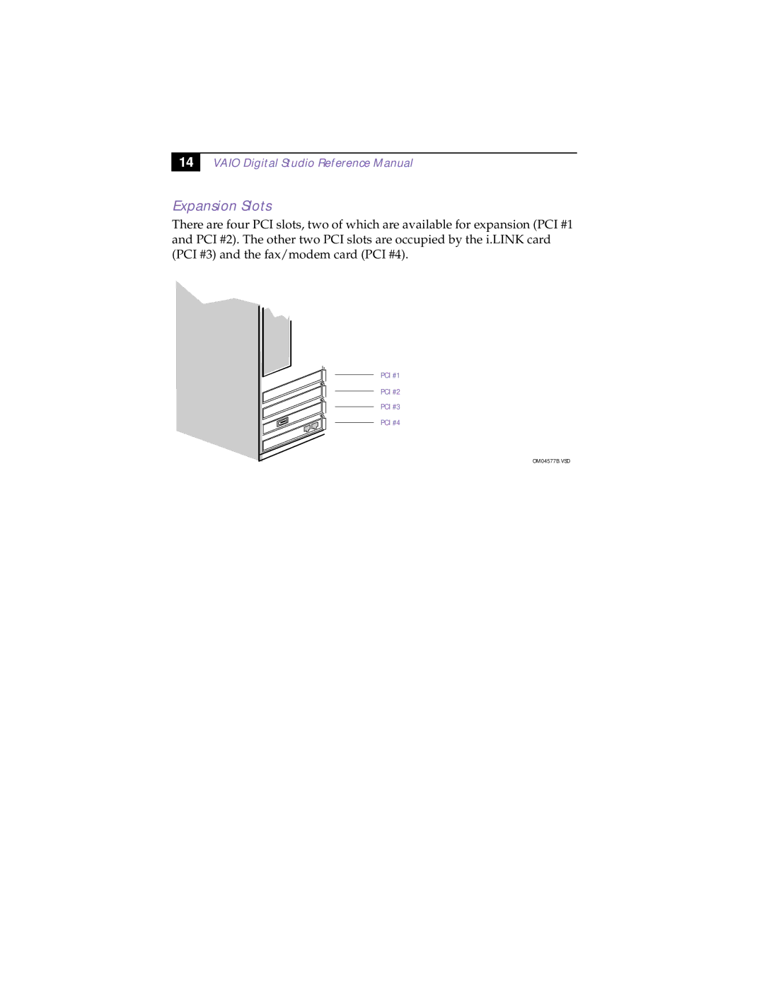 Sony PCV-R532DS manual Expansion Slots, Vaio Digital Studio Reference Manual 