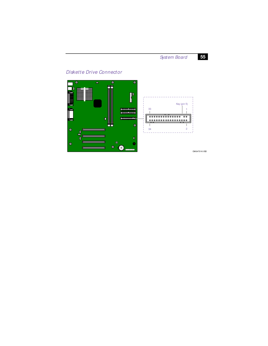 Sony PCV-R532DS manual Diskette Drive Connector 