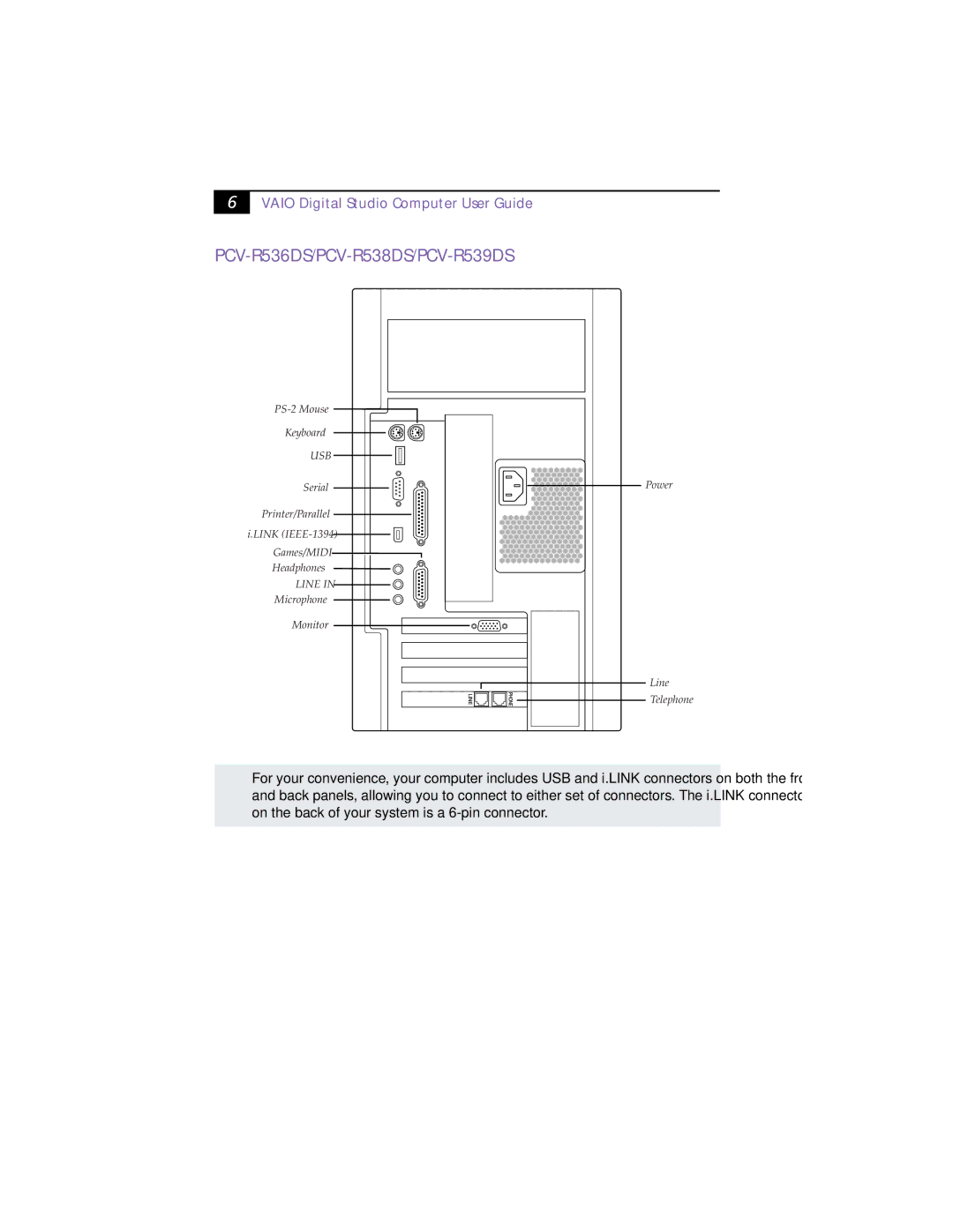 Sony manual PCV-R536DS/PCV-R538DS/PCV-R539DS 