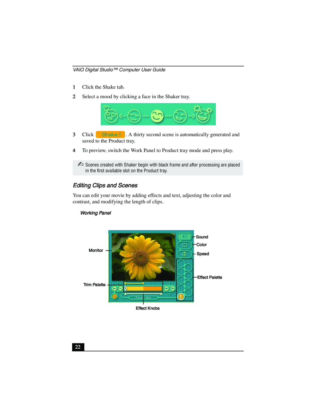 Sony PCV-R558DS, PCV-R553DS, PCV-R556DS manual Editing Clips and Scenes 