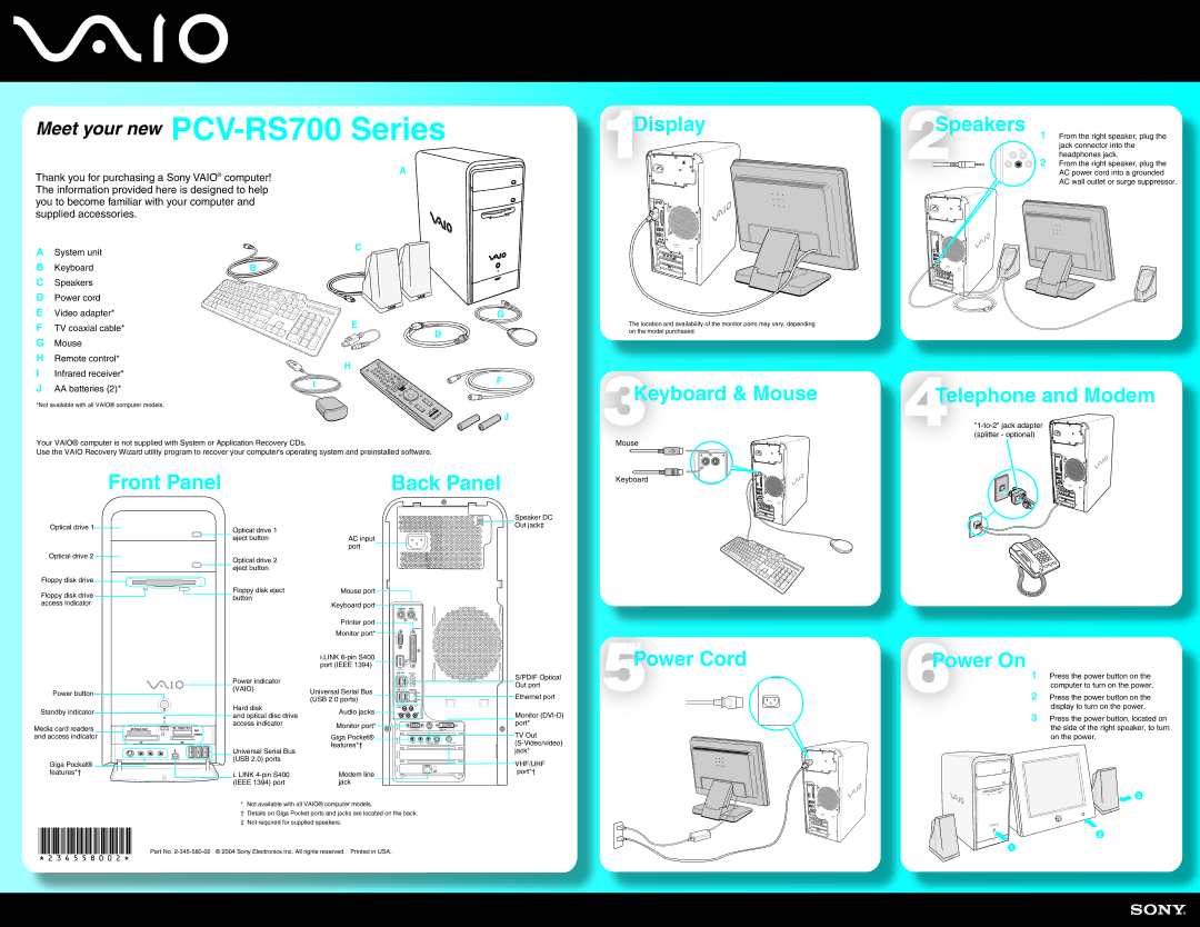 Sony manual Meet your new PCV-RS700 Series 