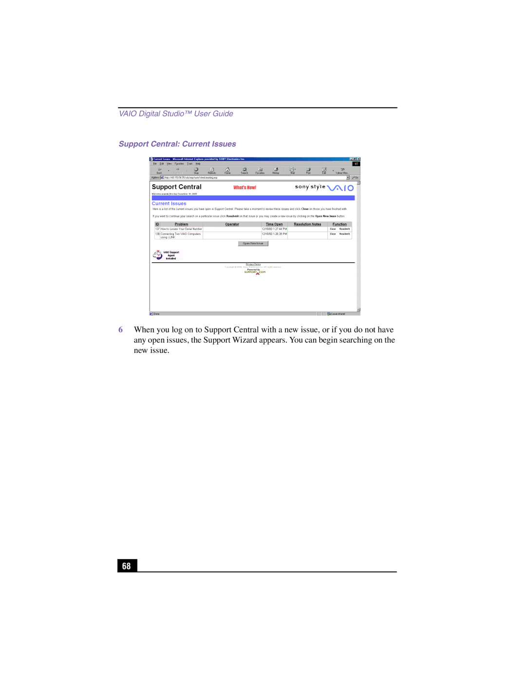 Sony PCV-RX360DS manual Support Central Current Issues 