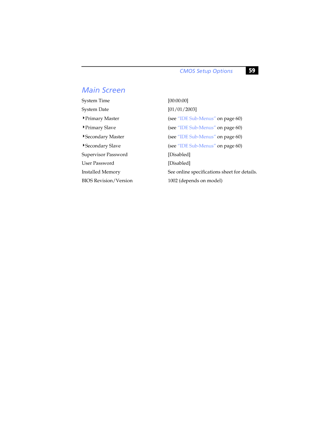 Sony PCV-RXP-RZP manual Main Screen 