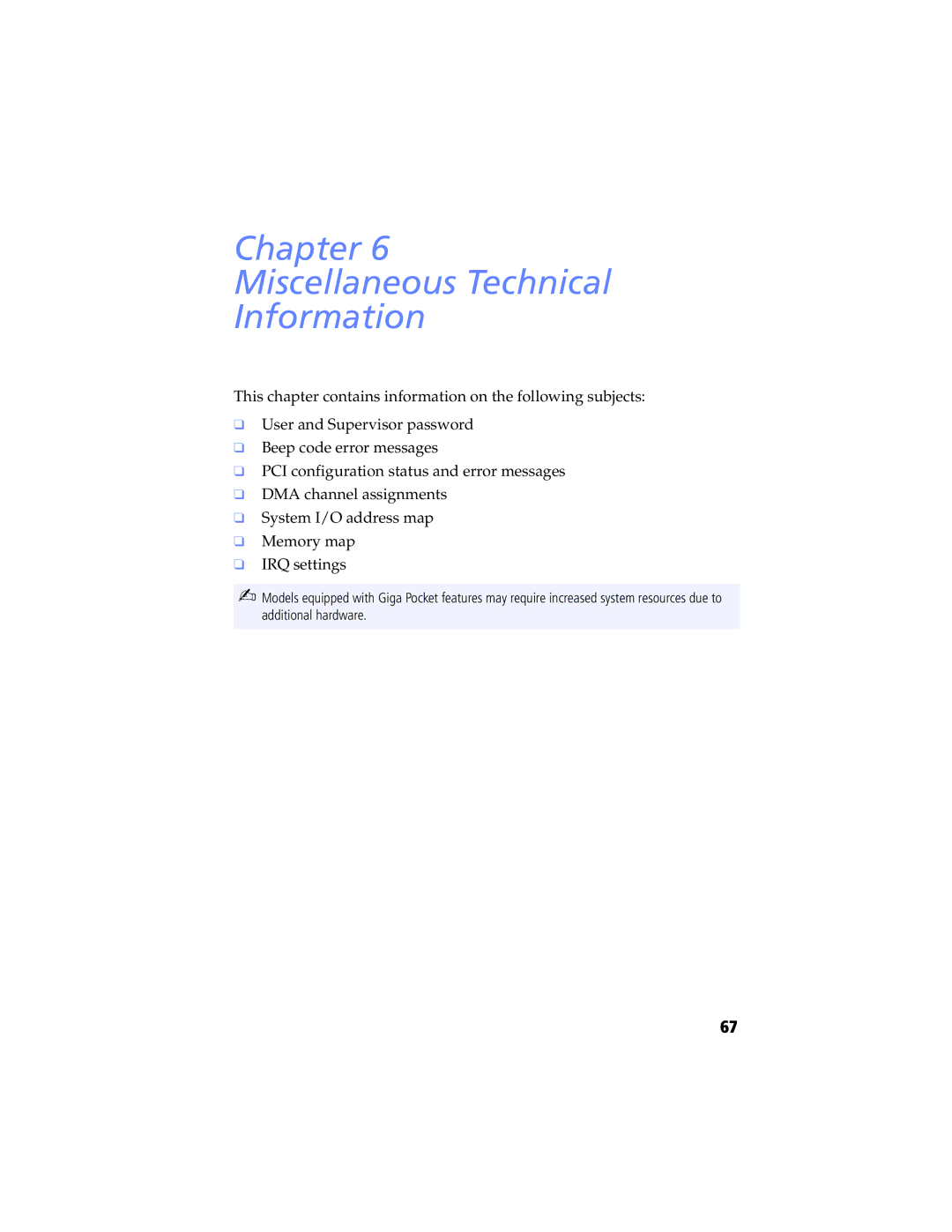 Sony PCV-RXP-RZP manual Chapter Miscellaneous Technical Information 