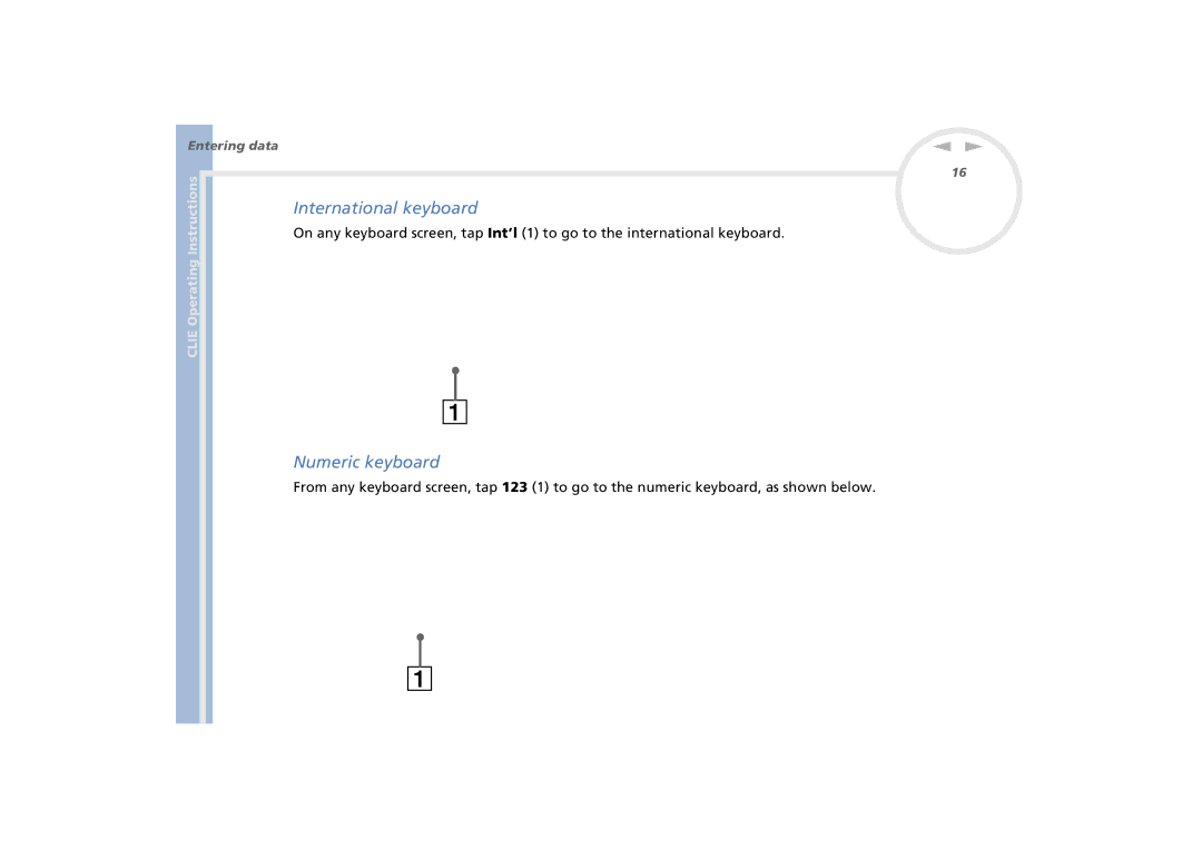 Sony PEG-N770C/E manual International keyboard, Numeric keyboard 