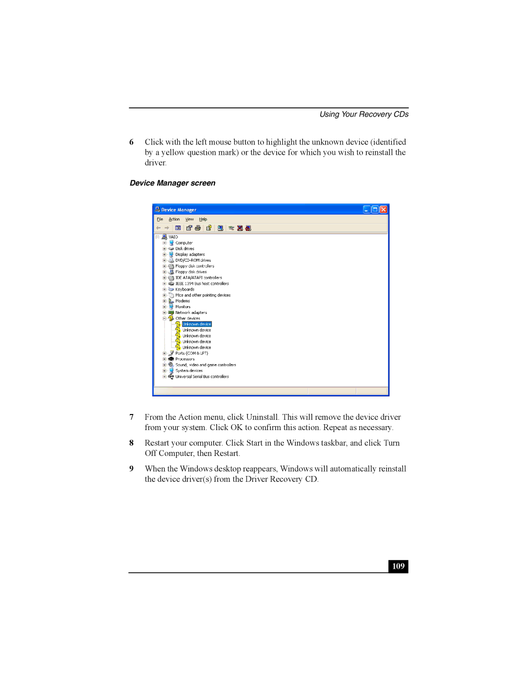 Sony Personal Computer manual 109 