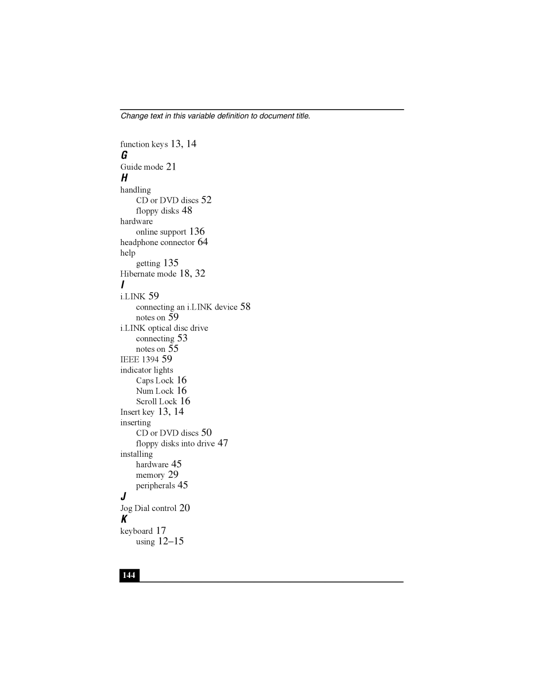 Sony Personal Computer manual 144 