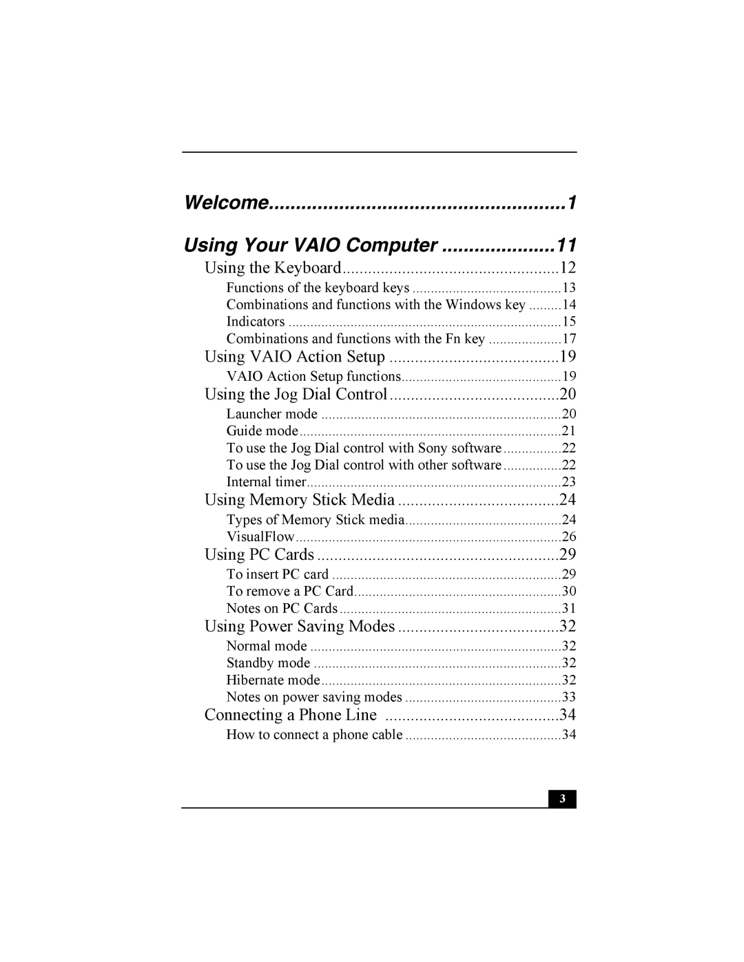 Sony Personal Computer manual Using Your Vaio Computer, Welcome 