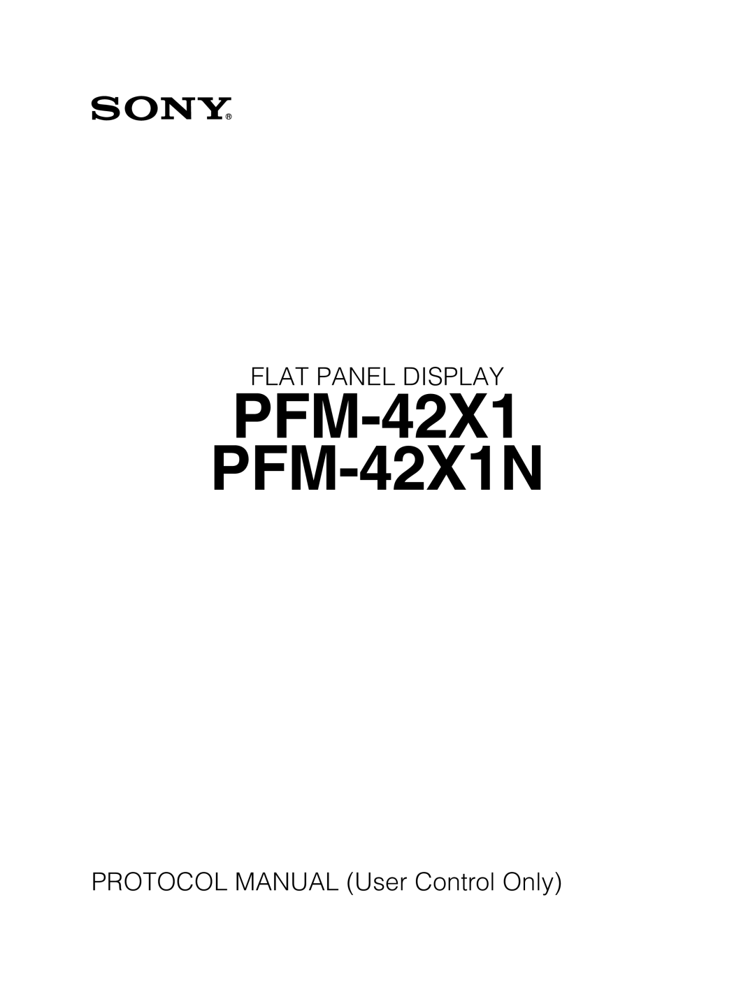 Sony PFM-42X1N manual 